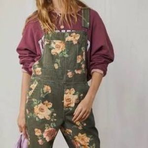 Free People “We the Free” Floral Overalls💗 Sz 27